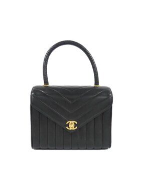 Chanel Vintage Bag Handbag Black